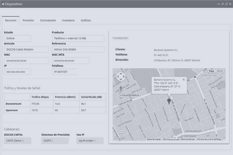 Interfaz de OBSERVER NMS software de provisión y control de redes